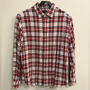 Banana Republic - Untucked Slim Fit Long Sleeve - Red/Blue - XL